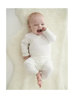 Ruskovilla body pitkät hihat - valkoinen luomusilkki