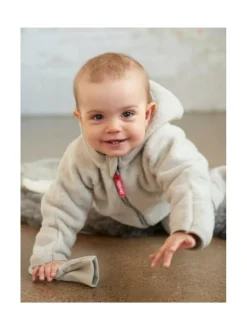 Ruskovilla hupullinen haalari - villafleece