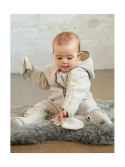 Ruskovilla hupullinen haalari - villafleece