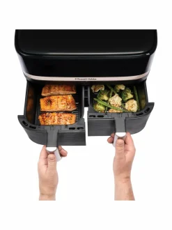 Satisfry Dual Basket 9l Airfryer -kiertoilmakypsennin