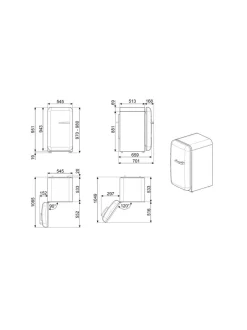 Smeg FAB10HLCR6 Happy Bar jääkaappi, kermanvalkoinen vasenkätinen