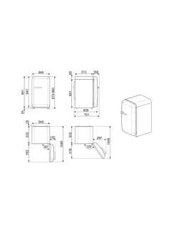 Smeg FAB10HRDIT6 Happy Bar jääkaappi, Italian lippu oikeakätinen