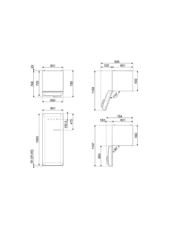Smeg FAB28LCR5 Jääkaappi, kerma vasenkätinen