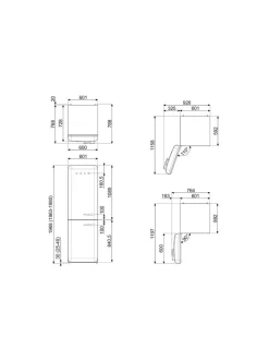 Smeg FAB32LSV5 -jääkaappipakastin, hopeanharmaa vasenkätinen