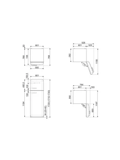 Smeg FAB30RBL5 -jääkaappipakastin, musta oikeakätinen