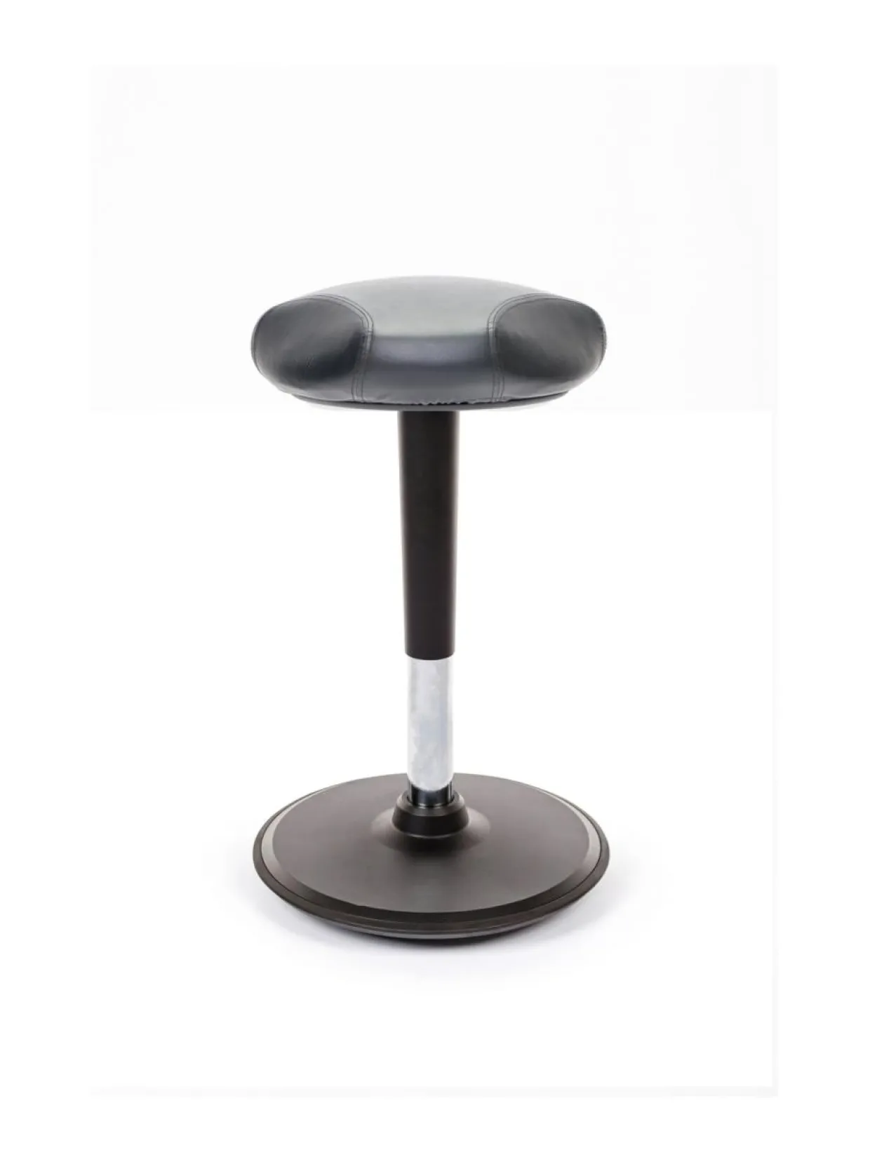 Stoo® Triangle aktiivituoli keinonahkaistuimella - Korkea 57 - 86 cm, musta runko