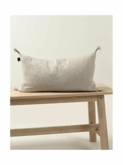 Sunshine-pellavatyynynpäällinen tasseleilla 30 x 60 cm