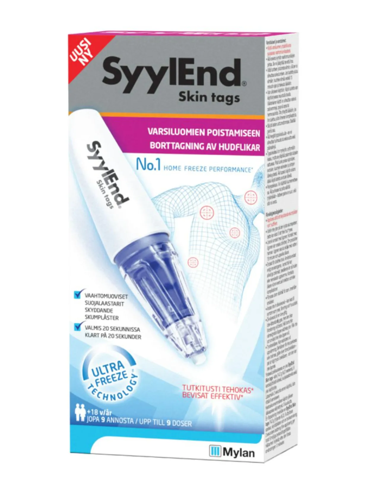 SyylEnd Skin tags - jäädytyshoito varsiluomien poistoon 14,3 g