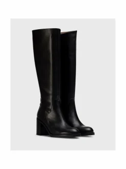 Tall Boot Block Heel -nahkasaapaat