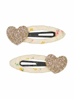 Tiny Blossom Glitter Heart -hiuspinnit 2 kpl