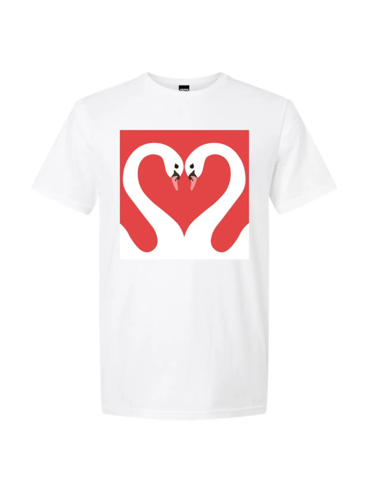 Unisex T-paita, Love Swans, Valkoinen