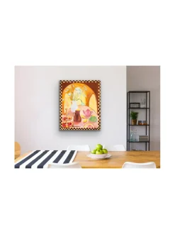 Vaaleanpunainen teehetki, 73x60 cm, akryylimaalaus, Pia Rydman