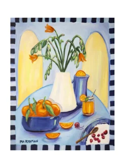 Välipala välimerellä, 73x60 cm, öljyvärimaalaus, Pia Rydman