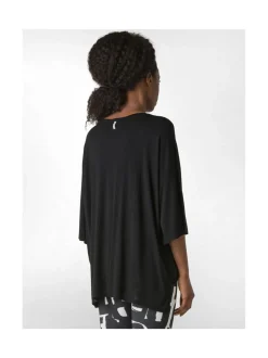 Väljä viskoosipaita, musta