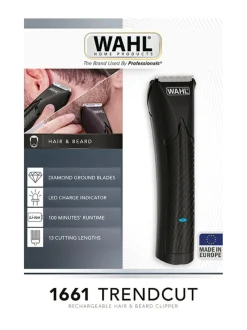 Wahl 1661-0465 Trend Cut Li-Ion hiustenleikkuukone trimmerillä