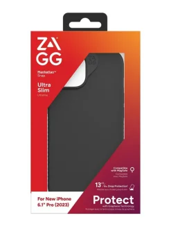 Zagg Manhattan Snap - musta suojakuori iPhone 15 Pro